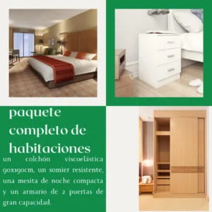Pack habitación individual | colchon+somier+mesa+armario